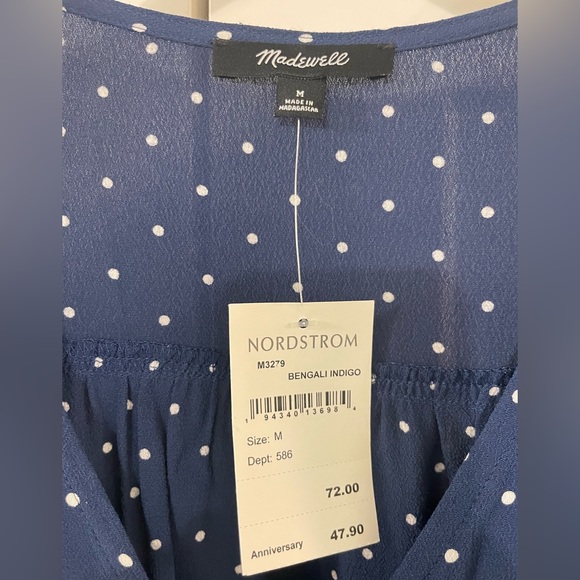 NWT Nordstrom Madewell Polkadot Button Down Blouse size M - Picture 3 of 3
